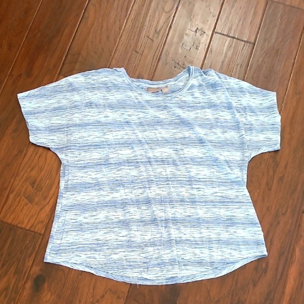 Chico's Blue Striped Blouse size 2 (Large)
